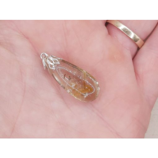 Rutilkvarc medál csepp alakú