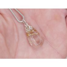 Rutilkvarc medál csepp alakú