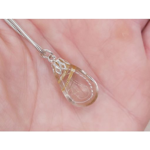 Rutilkvarc medál csepp alakú