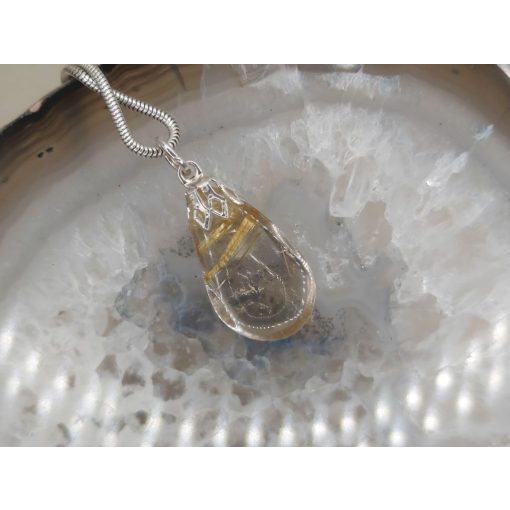 Rutilkvarc medál csepp alakú