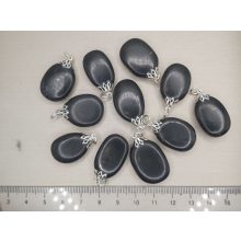 Shungit  medál lapos véletlenszerűen