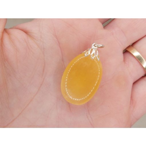 Sárga kalcit medál lapos