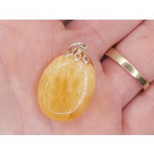 Sárga kalcit medál lapos