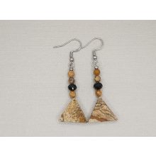 Tájkép jáspis formadíszített fülbevaló