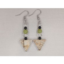 Tájkép jáspis formadíszített fülbevaló