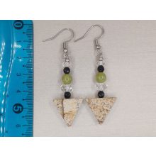 Tájkép jáspis formadíszített fülbevaló