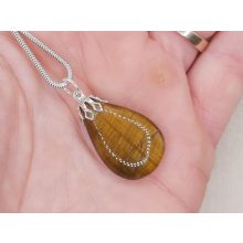 Tigrisszem medál csepp alakú