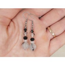 Fekete turmalinkvarc formadíszített füli