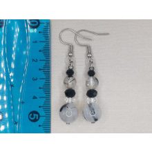 Fekete turmalinkvarc formadíszített füli